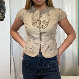 BCBG beige blouse